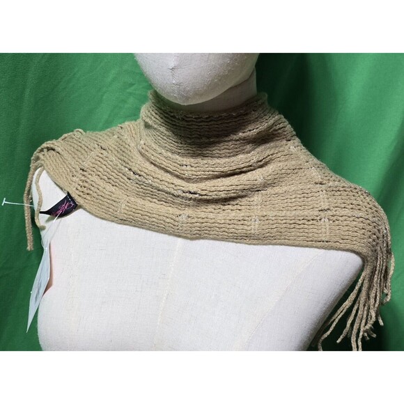 Pair of Kimberly C Knit Neck Scarves Tan and Gray Women's Collar Scarf 8x22 NWT - Picture 12 of 16